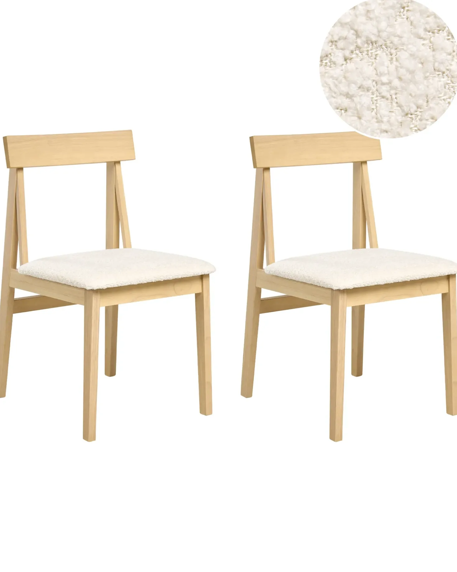 Set di 2 sedie da pranzo ISLE Legno Marrone chiaro/Beige
