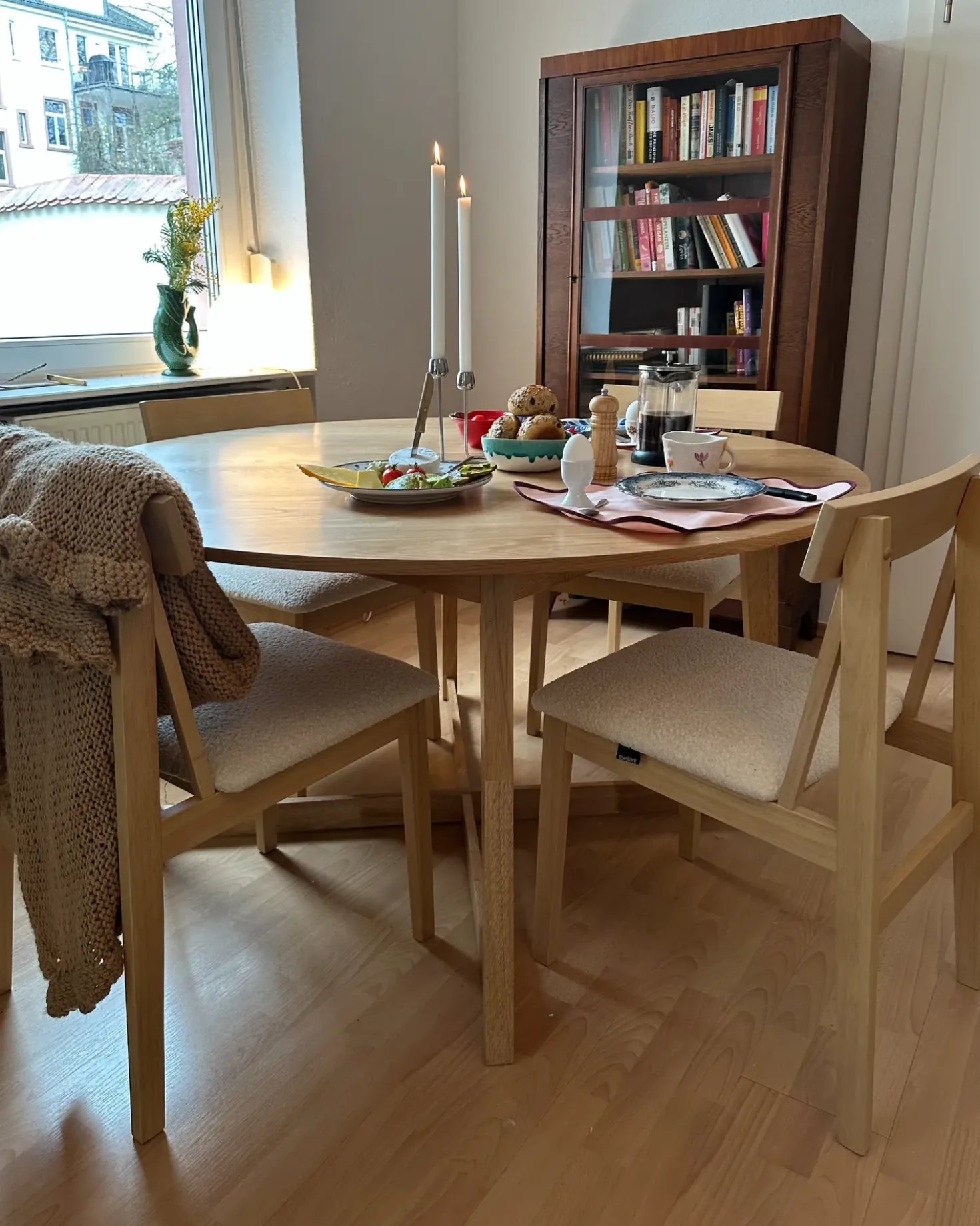 Set di 2 sedie da pranzo ISLE Legno Marrone chiaro/Beige
