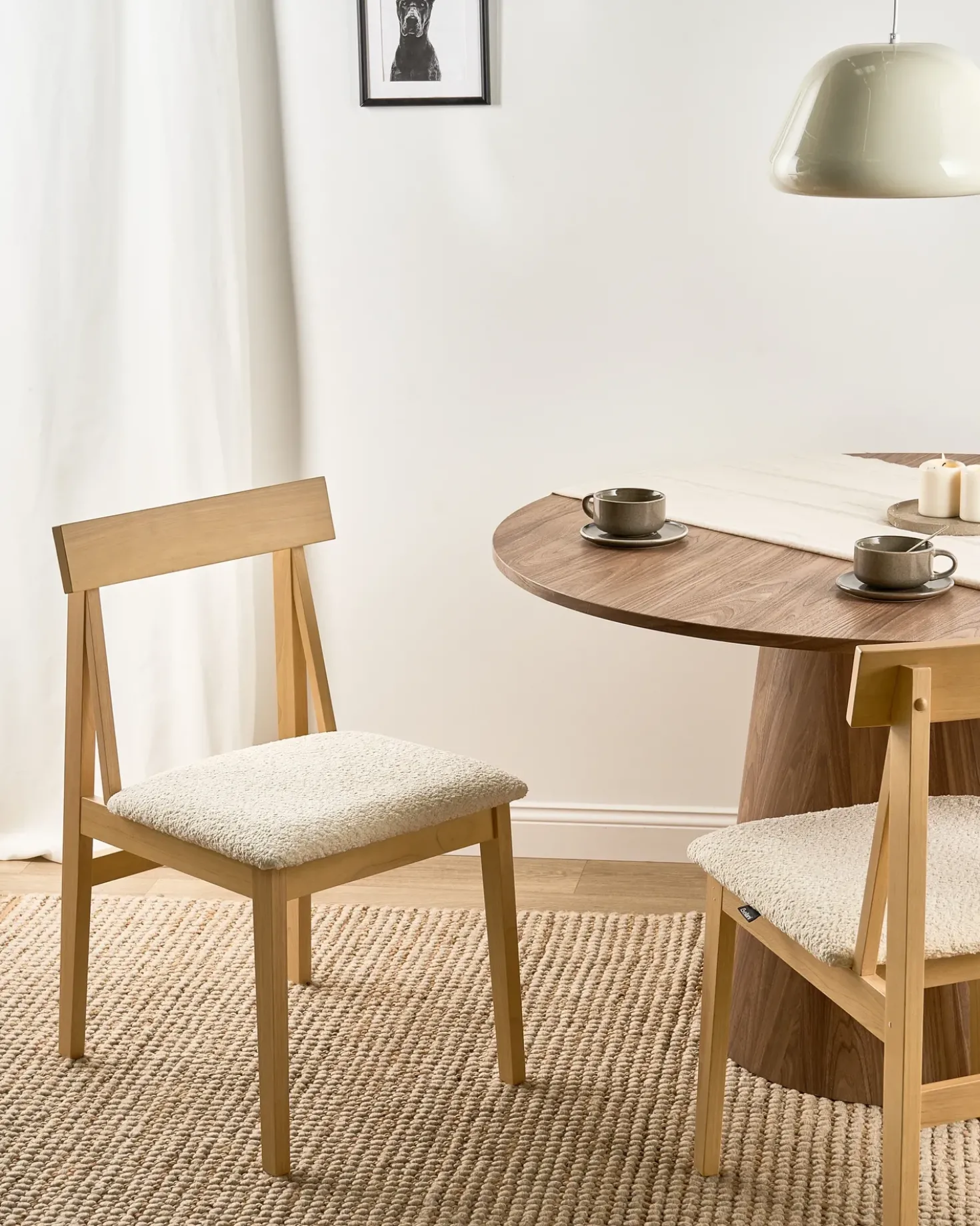 Set di 2 sedie da pranzo ISLE Legno Marrone chiaro/Beige