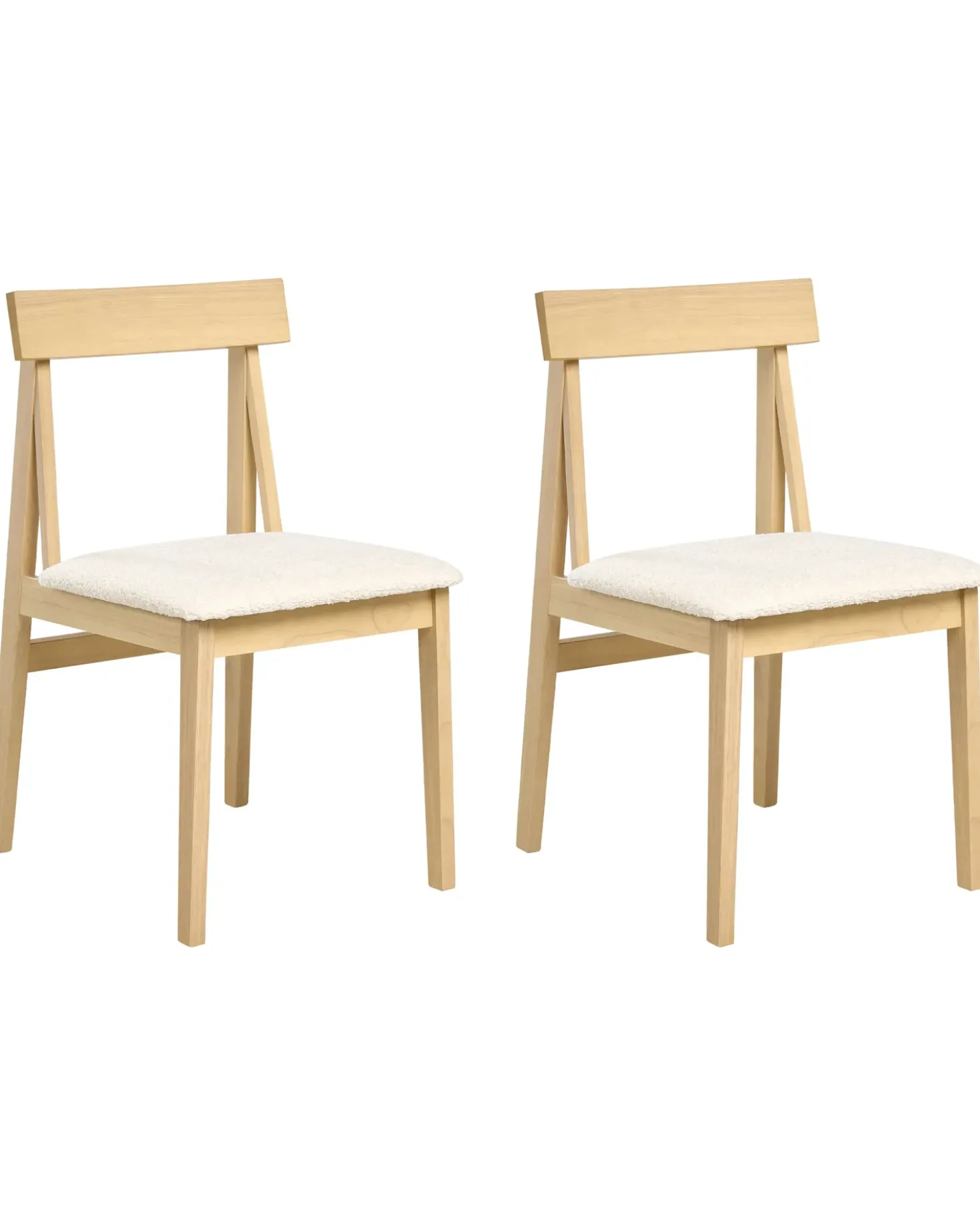 Set di 2 sedie da pranzo ISLE Legno Marrone chiaro/Beige