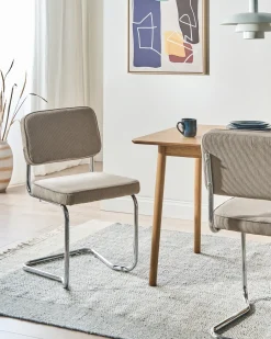 Set di 2 sedie da pranzo IRWIN Velluto a coste Tortora