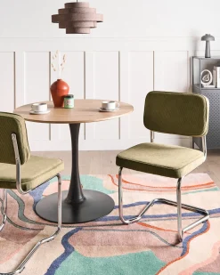 Set di 2 sedie da pranzo IRWIN Velluto a coste Verde oliva
