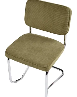 Set di 2 sedie da pranzo IRWIN Velluto a coste Verde oliva