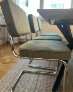 Set di 2 sedie da pranzo IRWIN Velluto a coste Verde oliva