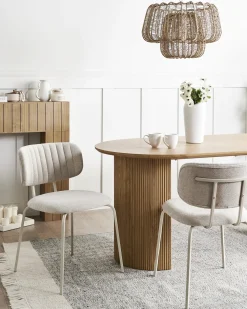 Set di 2 sedie da pranzo IRINS Ciniglia Beige chiaro