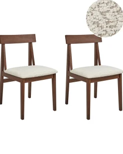 Set di 2 sedie da pranzo ISLE Legno Marrone/Beige