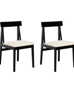 Set di 2 sedie da pranzo ISLE Legno Nero/Beige