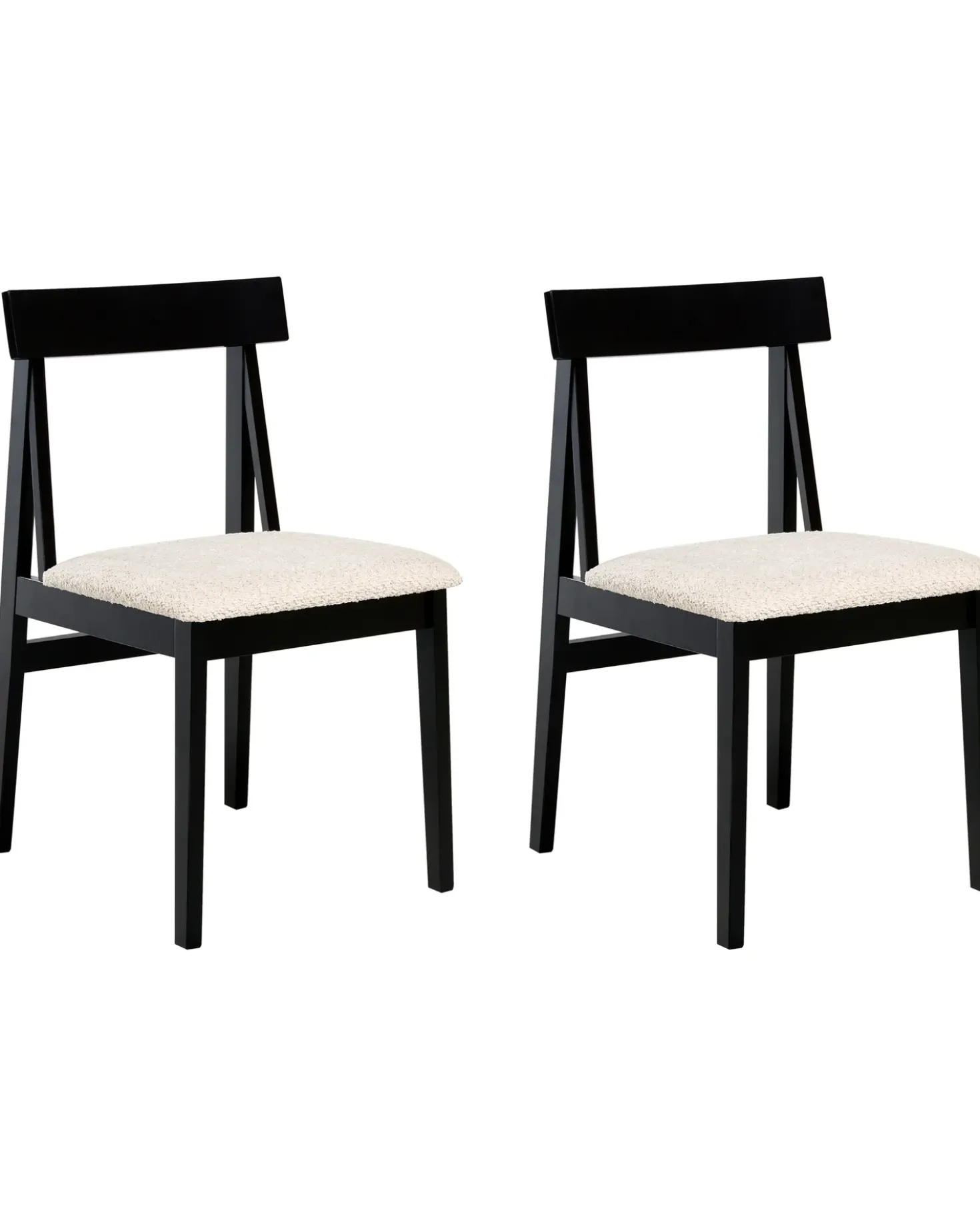 Set di 2 sedie da pranzo ISLE Legno Nero/Beige