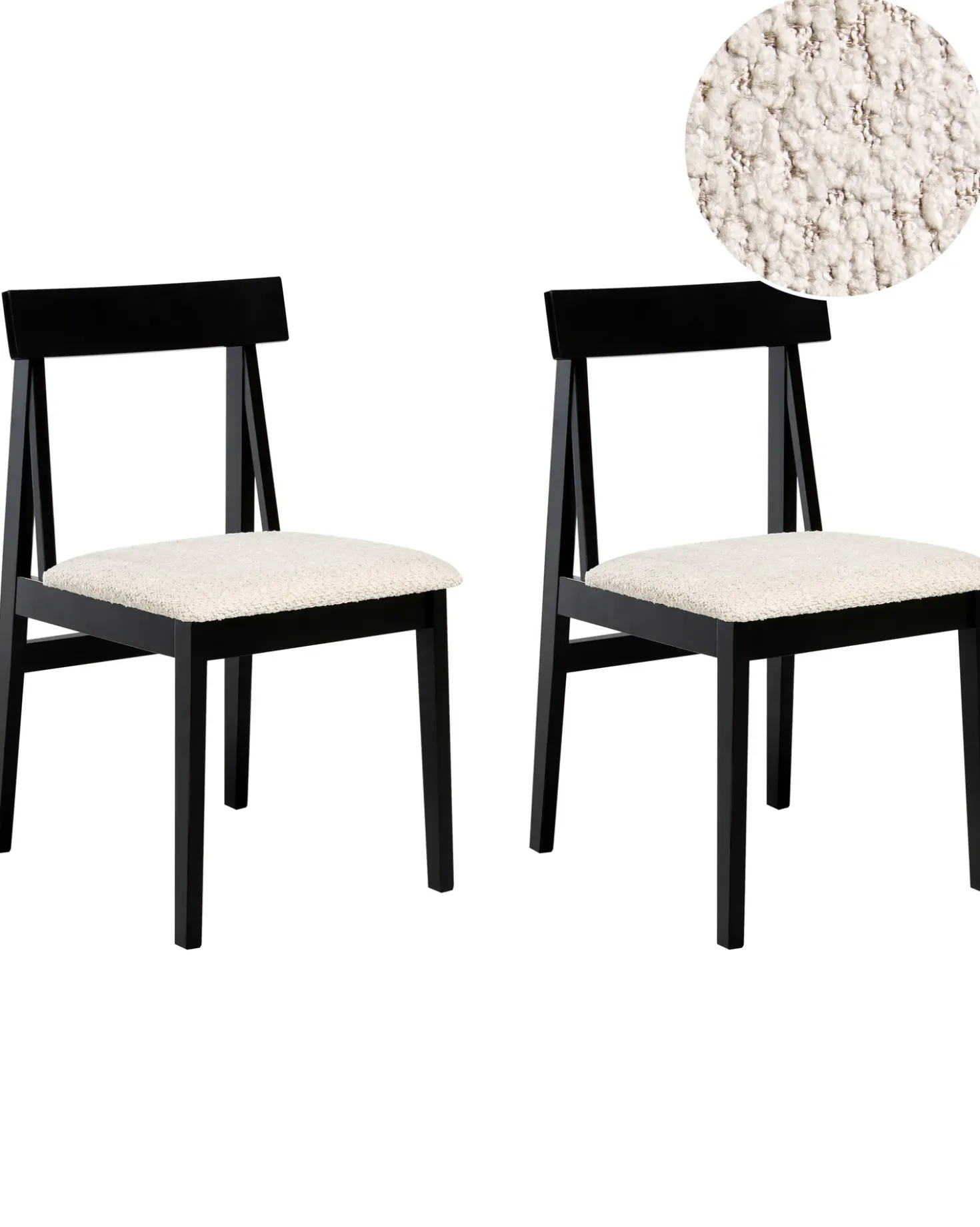 Set di 2 sedie da pranzo ISLE Legno Nero/Beige