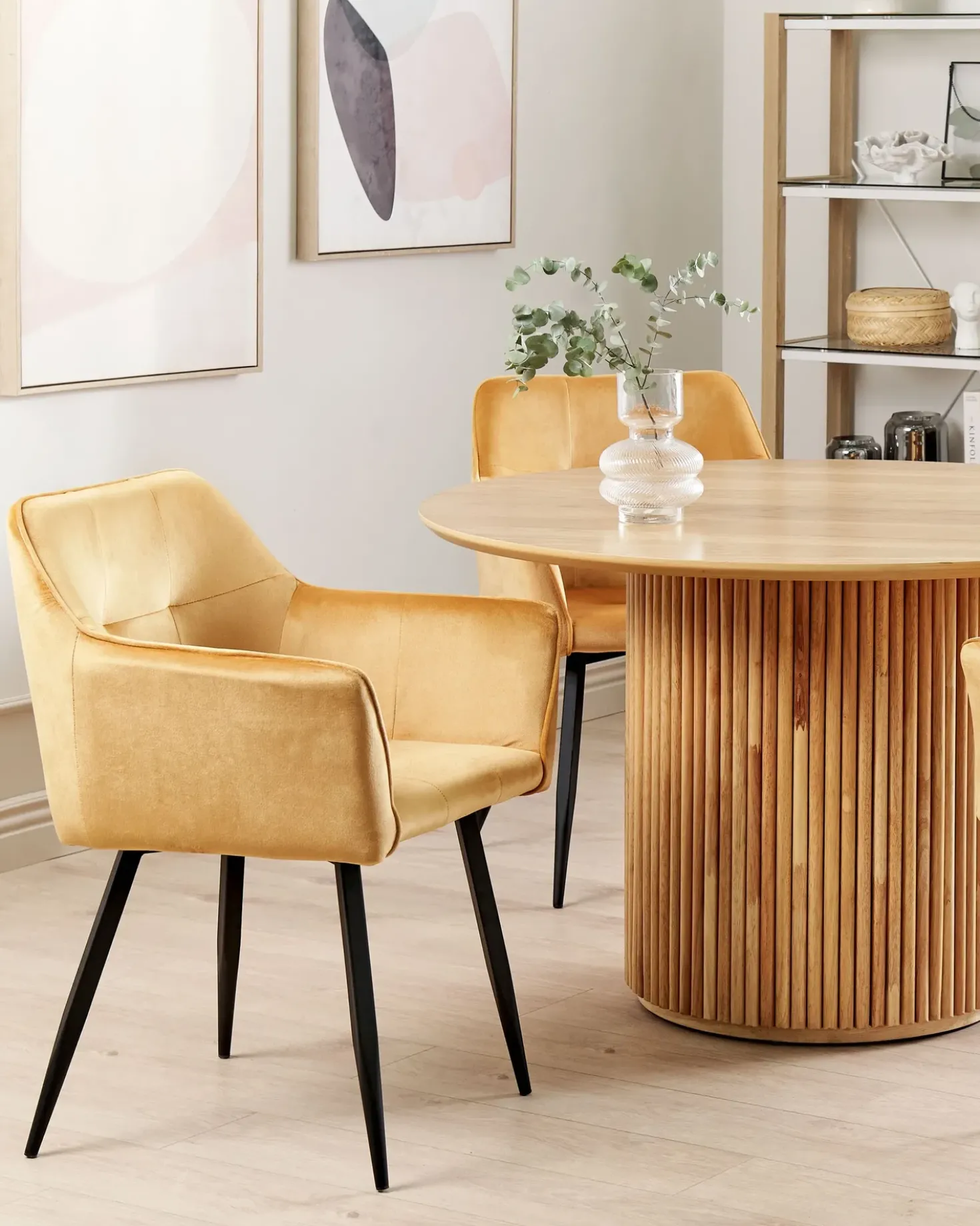 Set di 2 sedie da pranzo JASMIN Velluto Senape