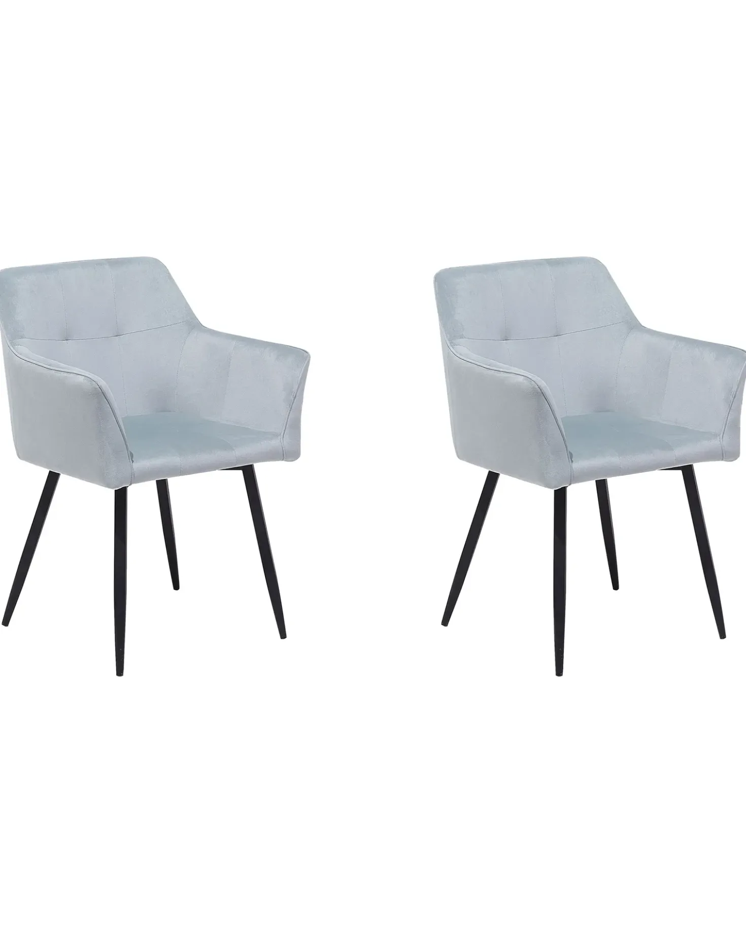 Set di 2 sedie da pranzo JASMIN Velluto Grigio chiaro