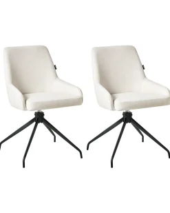 Set di 2 sedie da pranzo JENNER Tessuto Bianco sporco