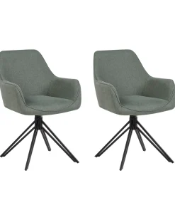 Set di 2 sedie da pranzo JODAR Tessuto Verde scuro