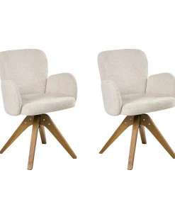 Set di 2 sedie da pranzo JEAN Tessuto Beige chiaro