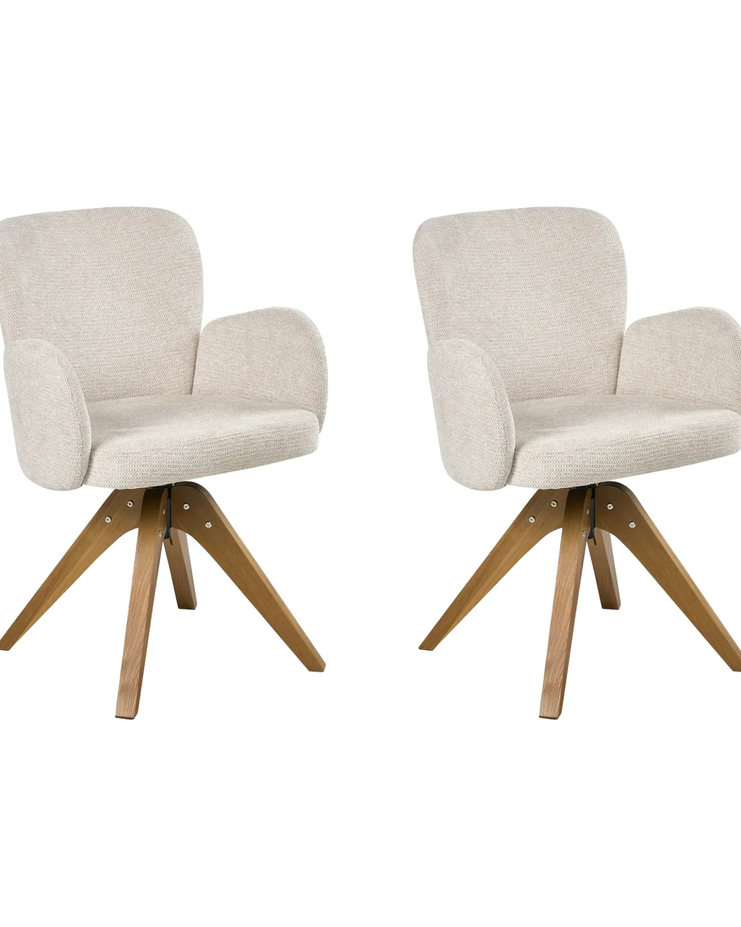 Set di 2 sedie da pranzo JEAN Tessuto Beige chiaro