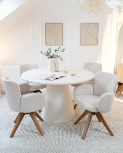 Set di 2 sedie da pranzo JEAN Tessuto Beige chiaro
