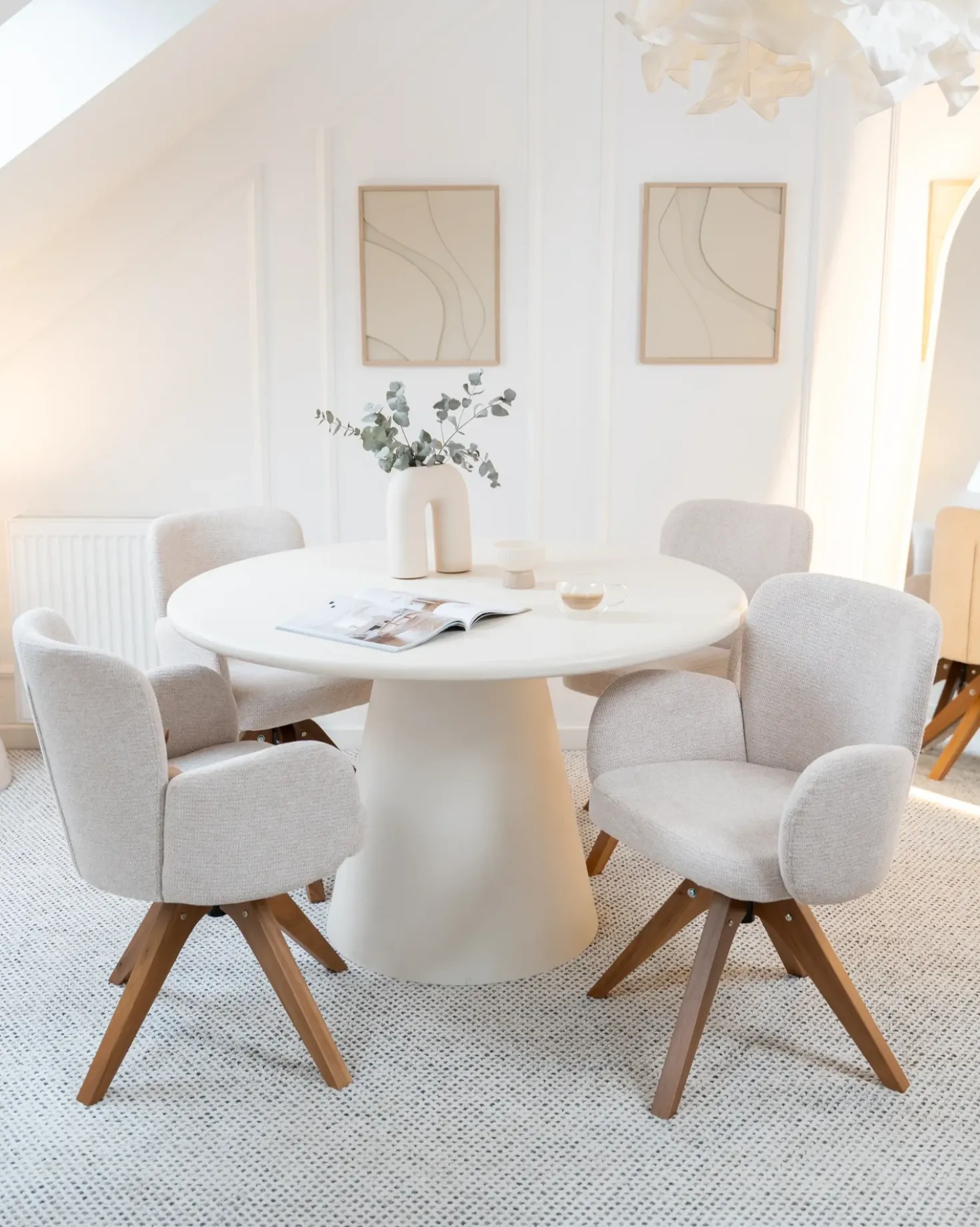 Set di 2 sedie da pranzo JEAN Tessuto Beige chiaro