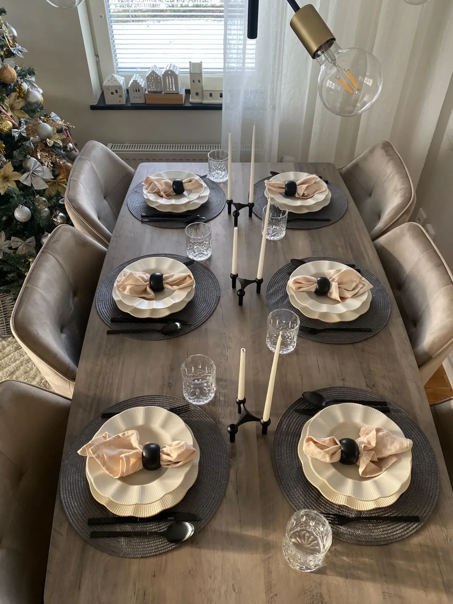 Set di 2 sedie da pranzo JASMIN Velluto Tortora
