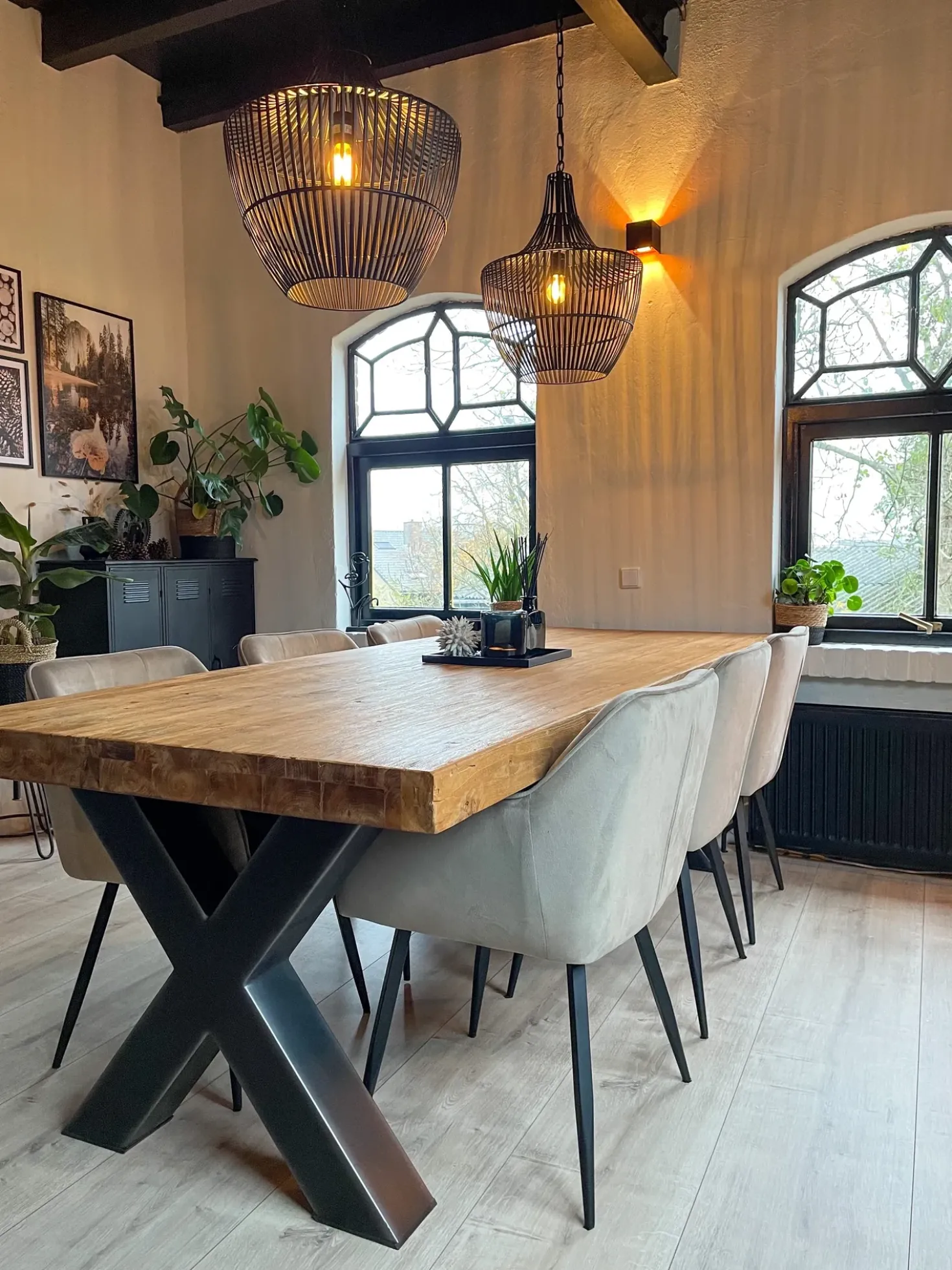 Set di 2 sedie da pranzo JASMIN Velluto Tortora