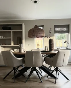 Set di 2 sedie da pranzo JODAR Tessuto Tortora