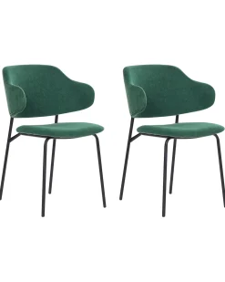 Set di 2 sedie da pranzo KENAI Tessuto Verde scuro