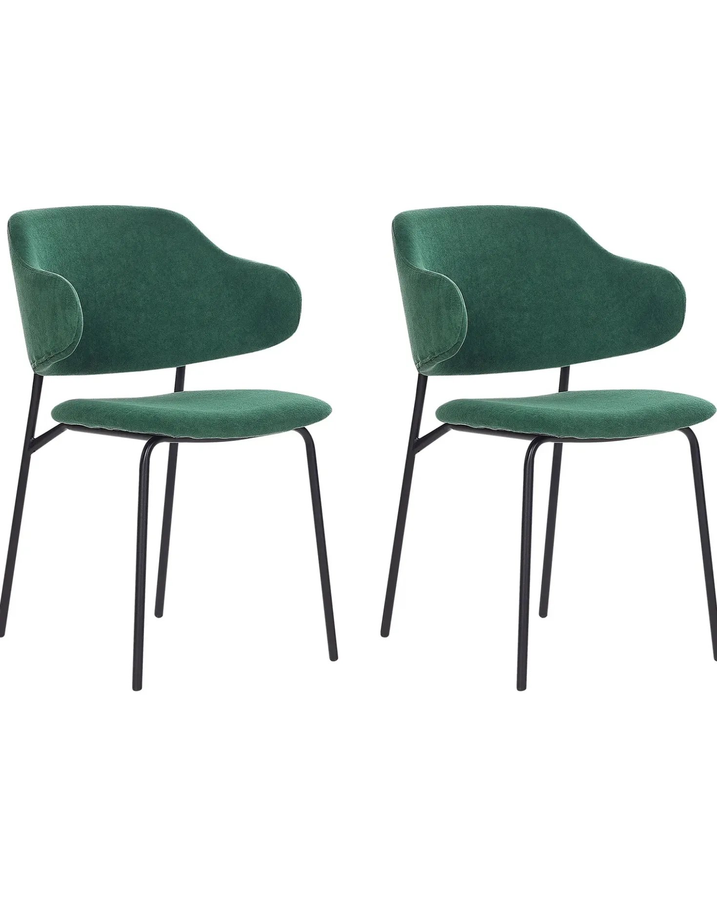 Set di 2 sedie da pranzo KENAI Tessuto Verde scuro