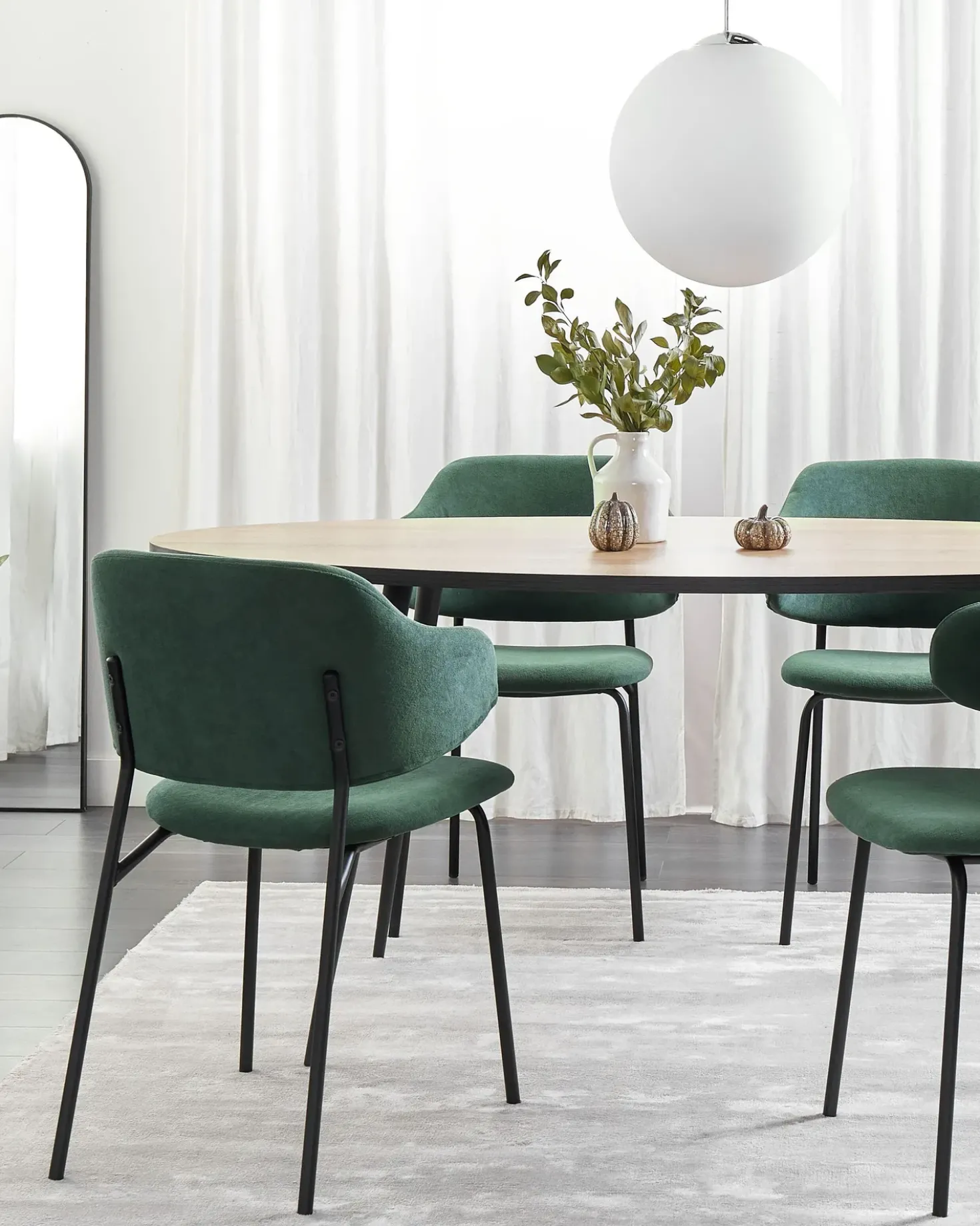 Set di 2 sedie da pranzo KENAI Tessuto Verde scuro