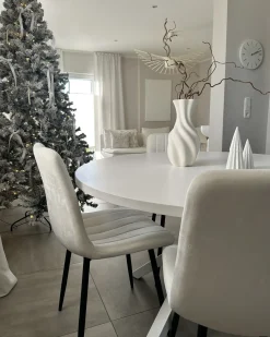 Set di 4 sedie da pranzo KALISPELL Velluto Bianco sporco