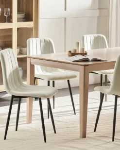 Set di 4 sedie da pranzo KALISPELL Velluto Bianco sporco