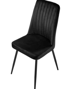 Set di 4 sedie da pranzo KIRBY Velluto Nero