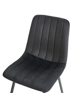 Set di 4 sedie da pranzo KALISPELL Velluto Nero