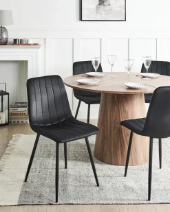 Set di 4 sedie da pranzo KALISPELL Velluto Nero