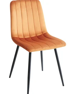 Set di 4 sedie da pranzo KALISPELL Velluto Arancione