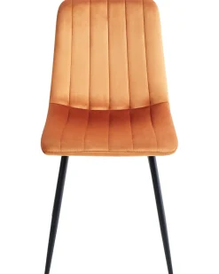 Set di 4 sedie da pranzo KALISPELL Velluto Arancione
