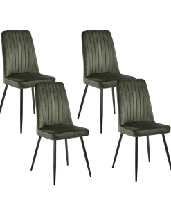 Set di 4 sedie da pranzo KIRBY Velluto Verde scuro