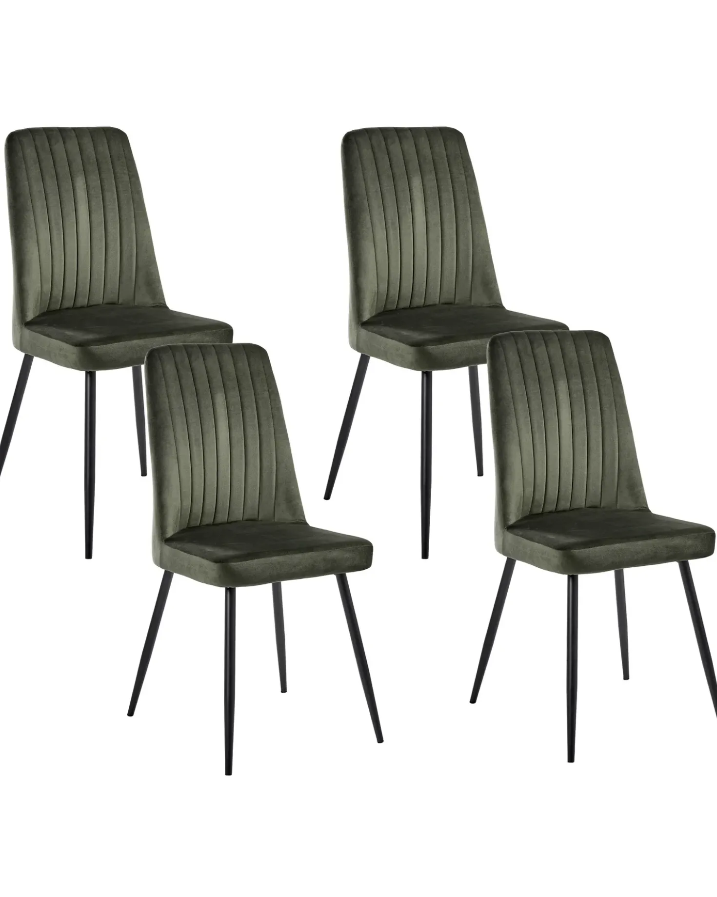 Set di 4 sedie da pranzo KIRBY Velluto Verde scuro