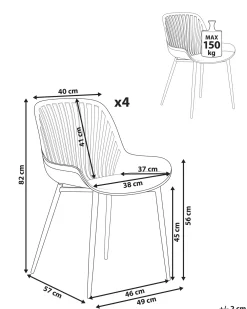 Set di 4 sedie da pranzo KLEVE Beige