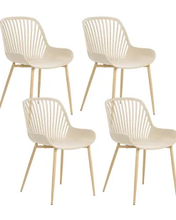 Set di 4 sedie da pranzo KLEVE Beige