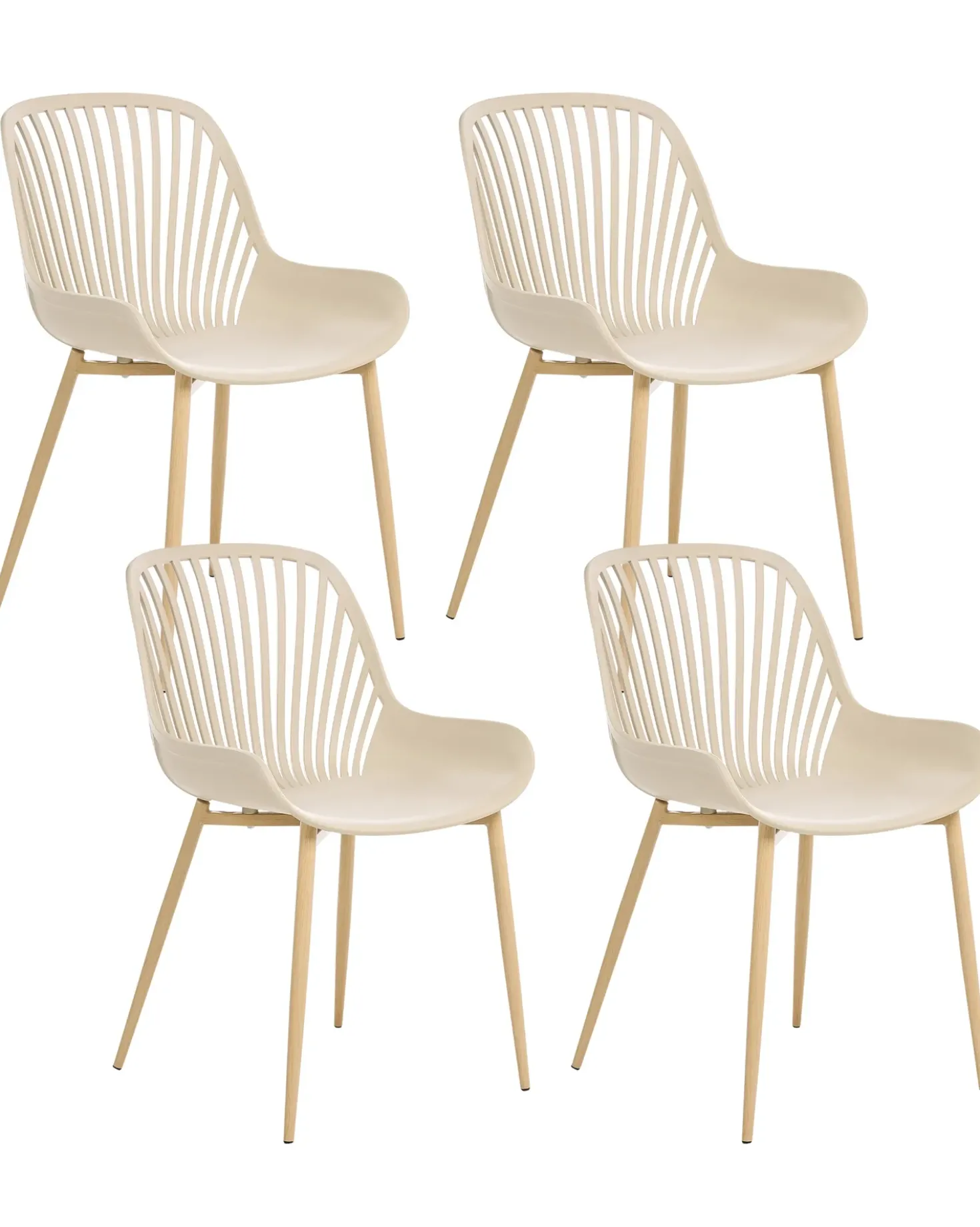 Set di 4 sedie da pranzo KLEVE Beige