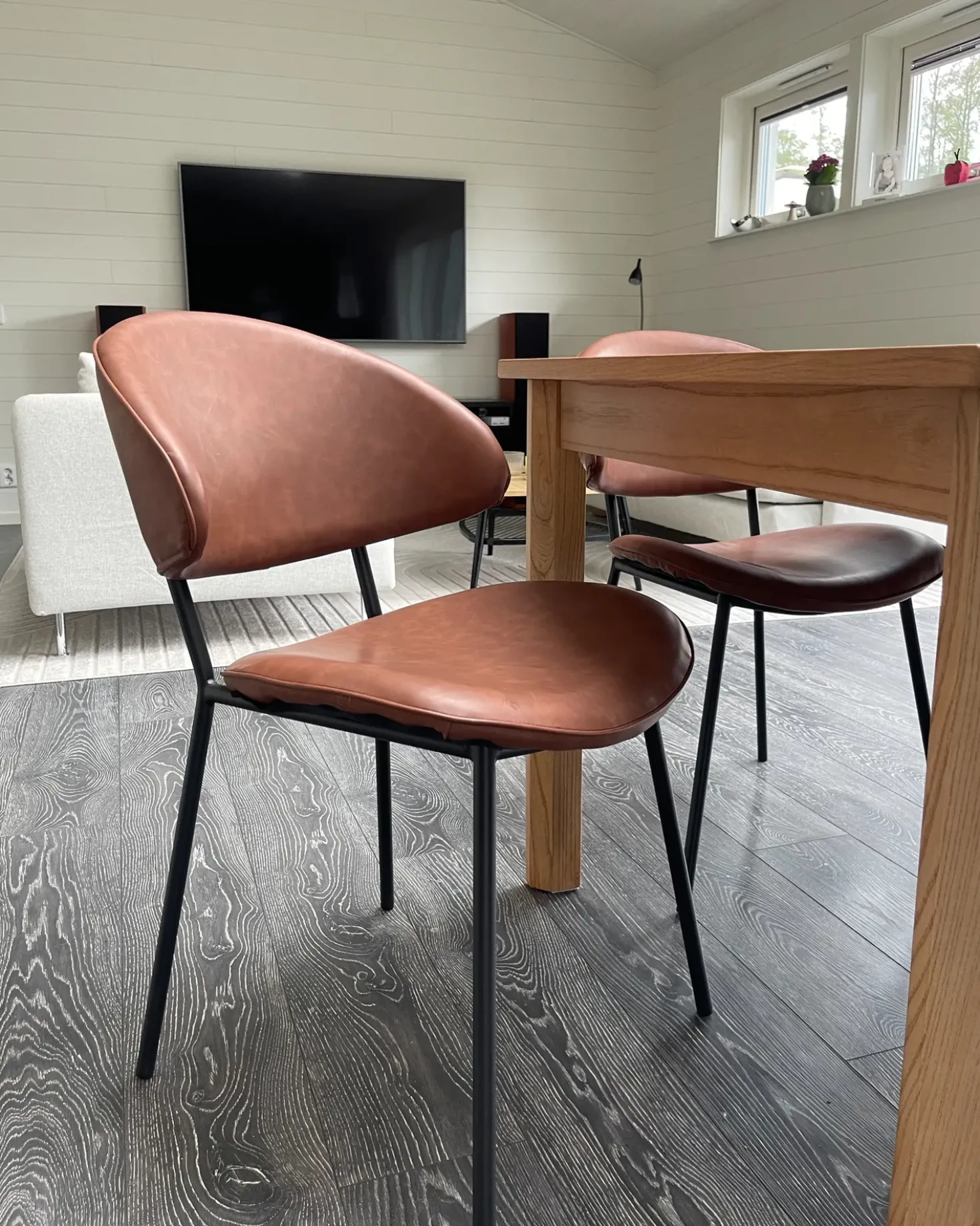 Set di 2 sedie da pranzo KIANA Pelle sintetica Marrone