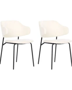 Set di 2 sedie da pranzo KENAI Tessuto Beige chiaro