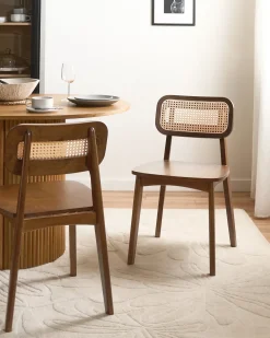 Set di 2 sedie da pranzo KENO Legno Marrone chiaro/Marrone