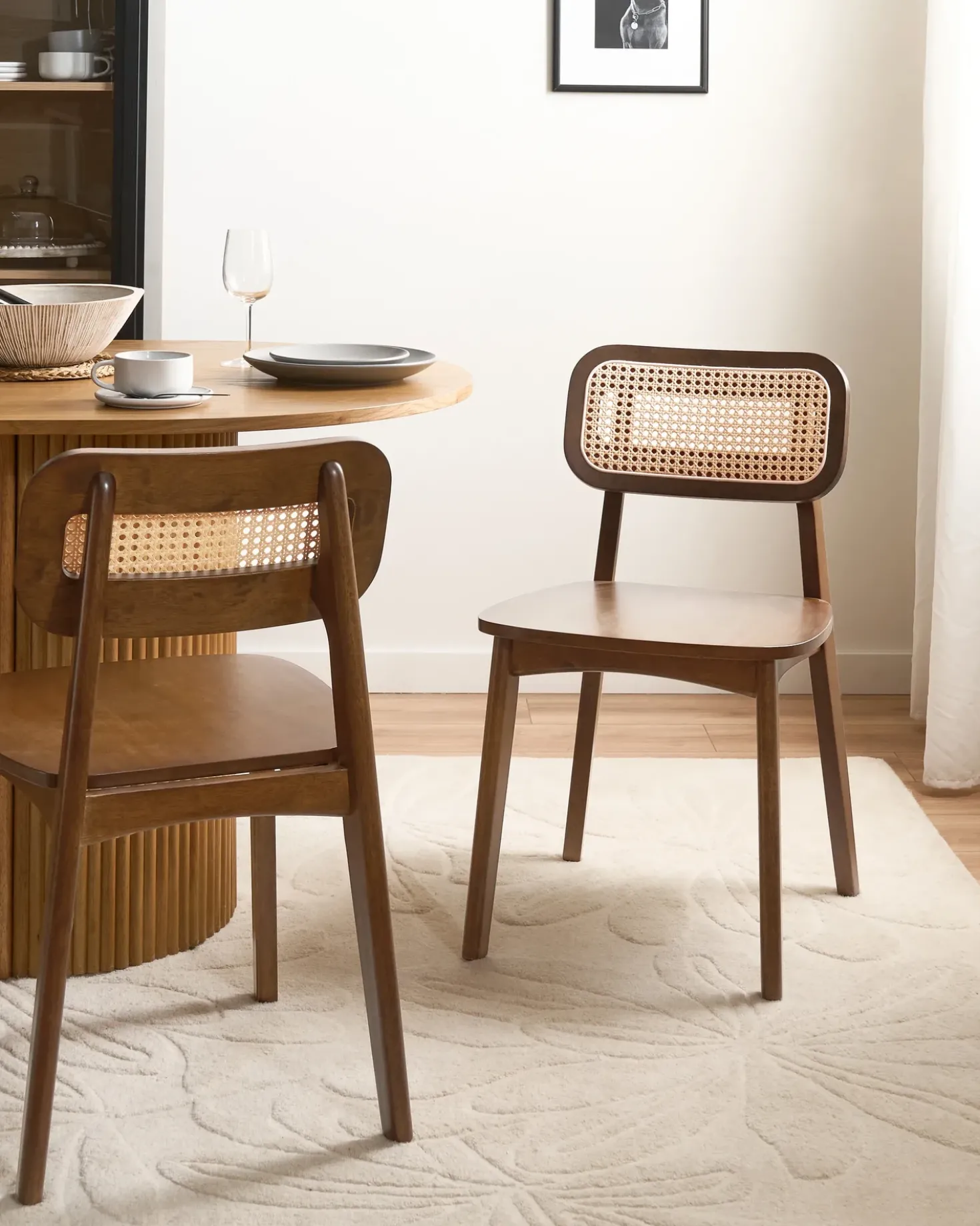 Set di 2 sedie da pranzo KENO Legno Marrone chiaro/Marrone