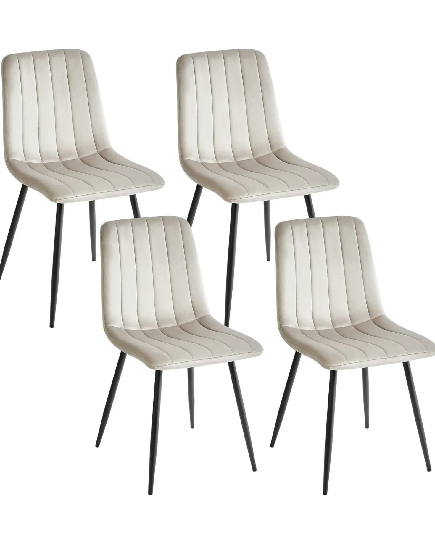 Set di 4 sedie da pranzo KALISPELL Velluto Beige