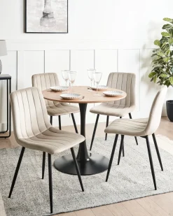 Set di 4 sedie da pranzo KALISPELL Velluto Beige
