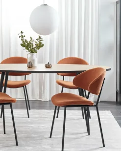 Set di 2 sedie da pranzo KIANA Tessuto Arancione