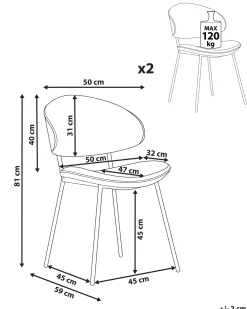 Set di 2 sedie da pranzo KIANA Tessuto Arancione