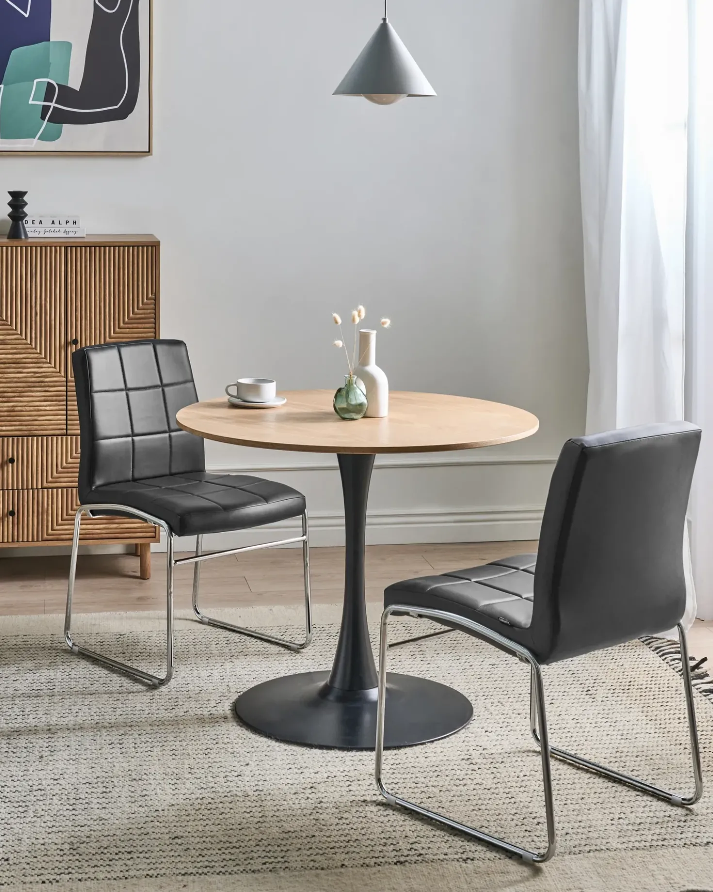 Set di 2 sedie da pranzo KIRON Pelle sintetica Nero