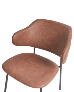 Set di 2 sedie da pranzo KENAI Pelle sintetica Marrone