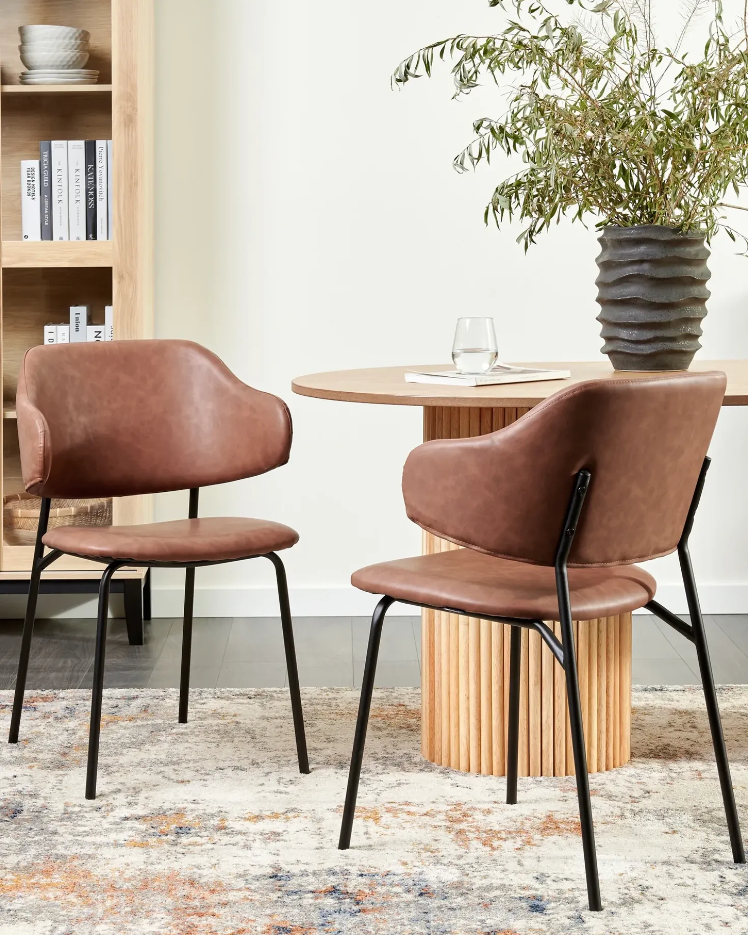 Set di 2 sedie da pranzo KENAI Pelle sintetica Marrone